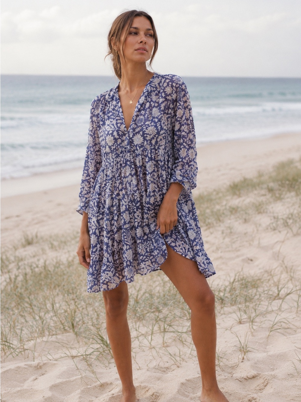 Daughters of‎ India Kyra Mini Dress ~ Blue Iris XL NWT